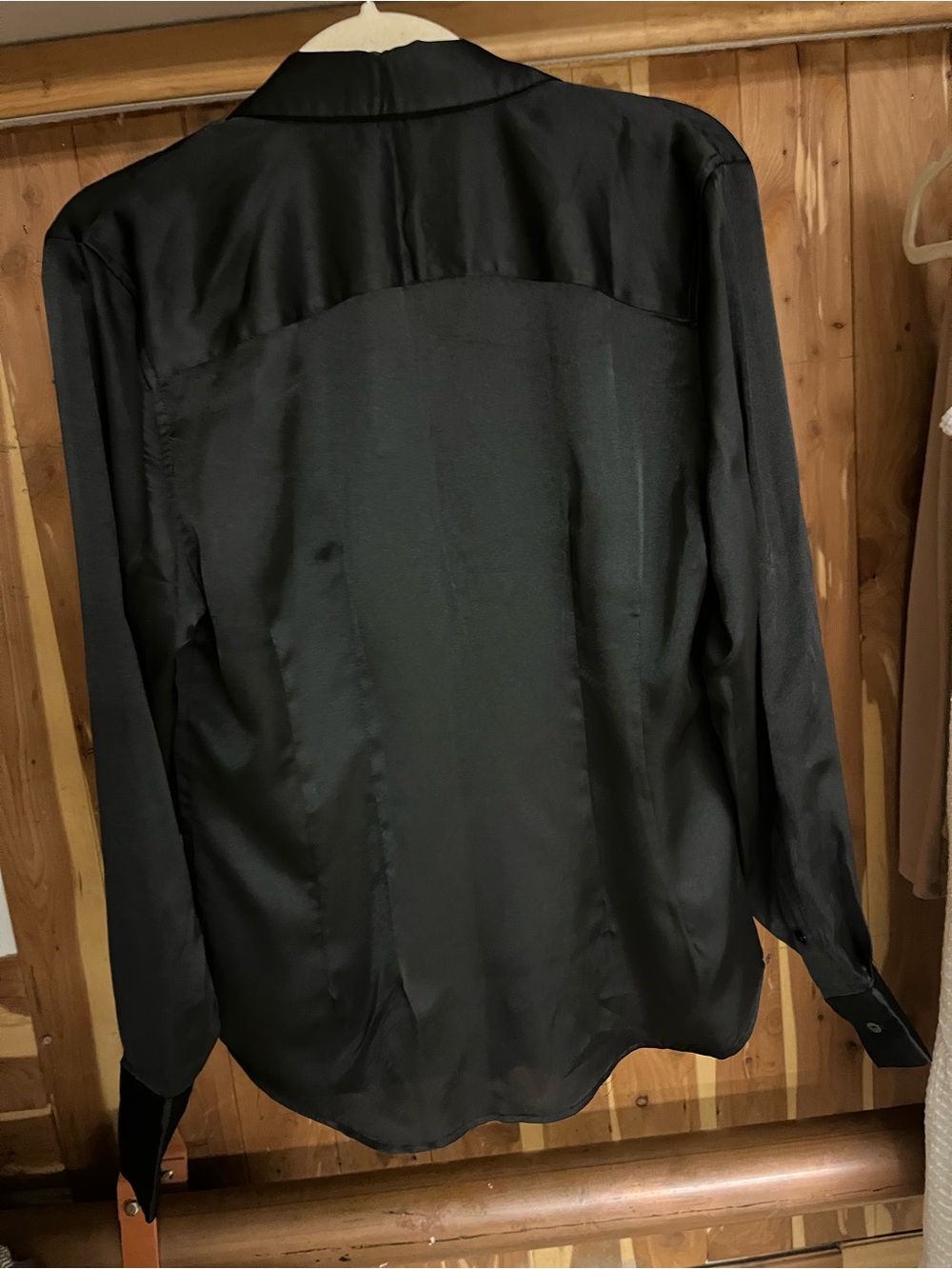 Cynthia Rowley Black Satin Button-Down Blouse - Picture 2 of 2